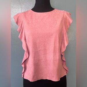 She + sky pink suede top